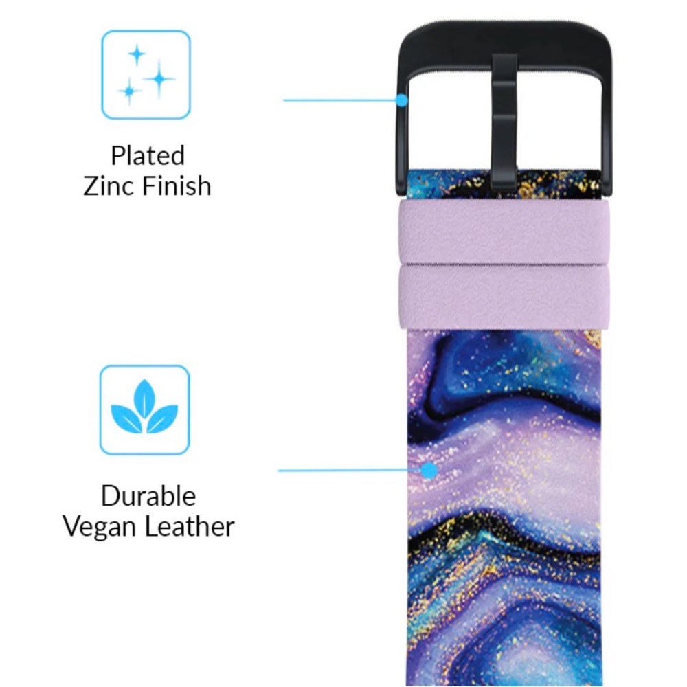 Velvet Caviar Galaxy Glitter Apple Watch Band 38mm/40mm Vegan Leather - Picture 4 of 9
